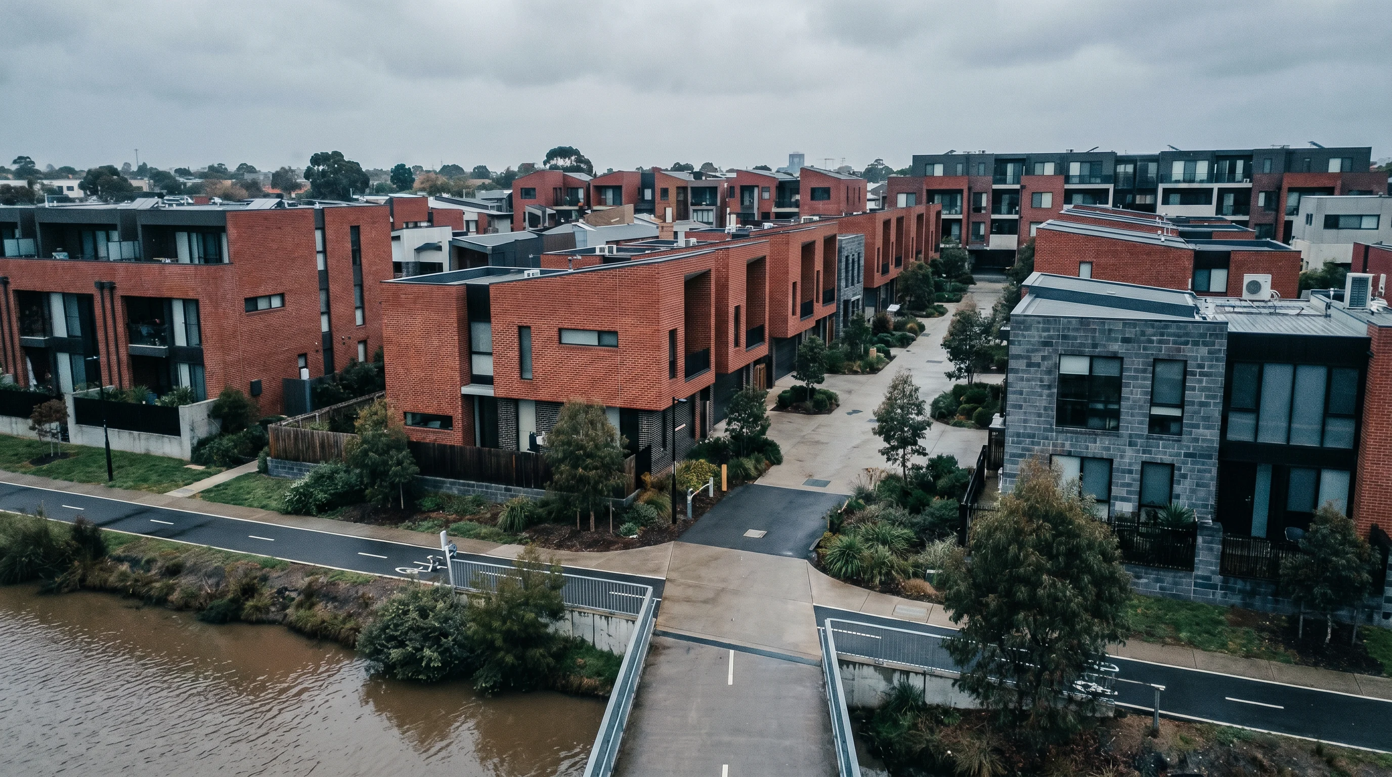 A residential street in Maribyrnong, showing the typical access for a move here