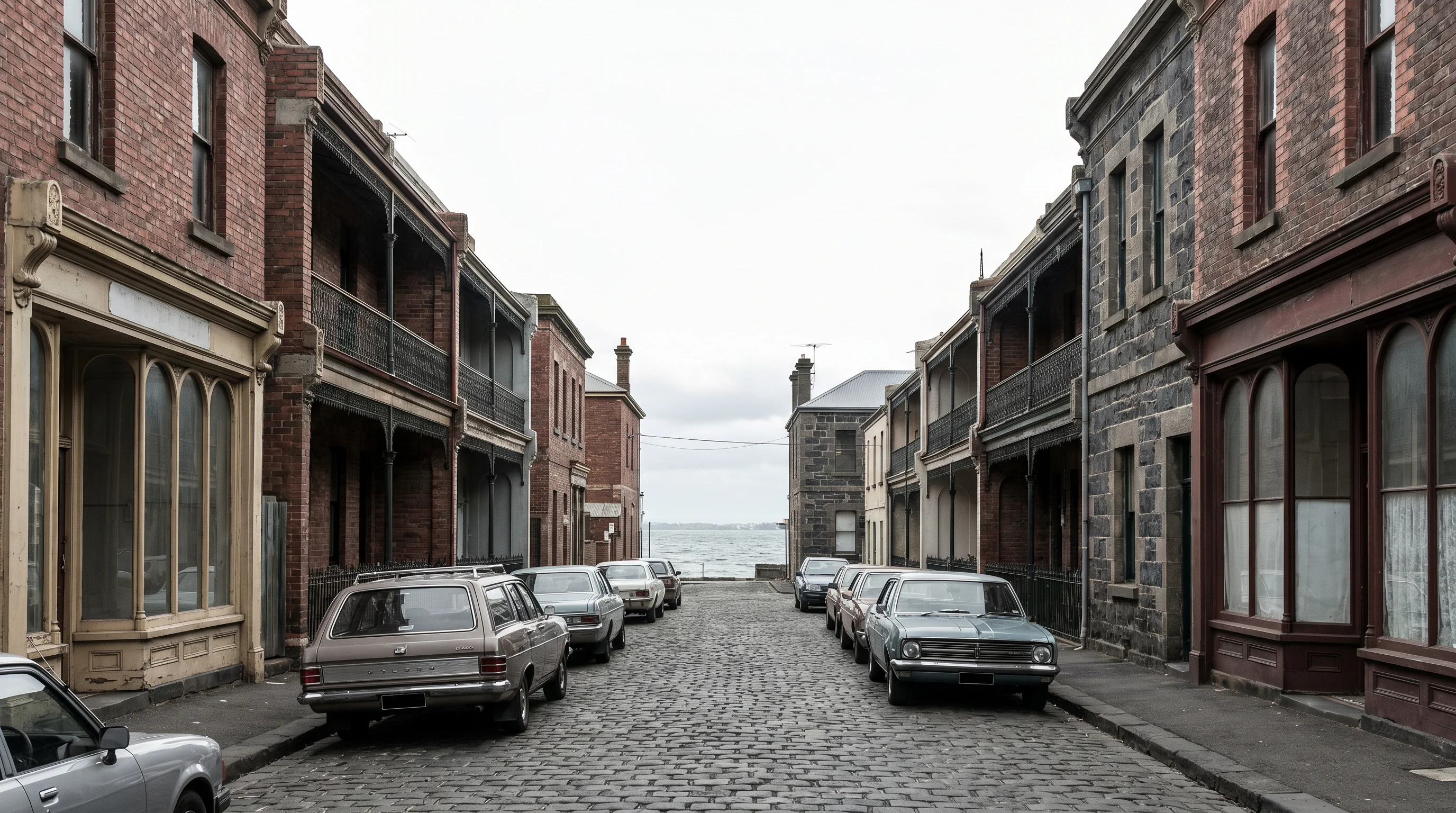 A residential street in Williamstown, showing the typical access for a move here